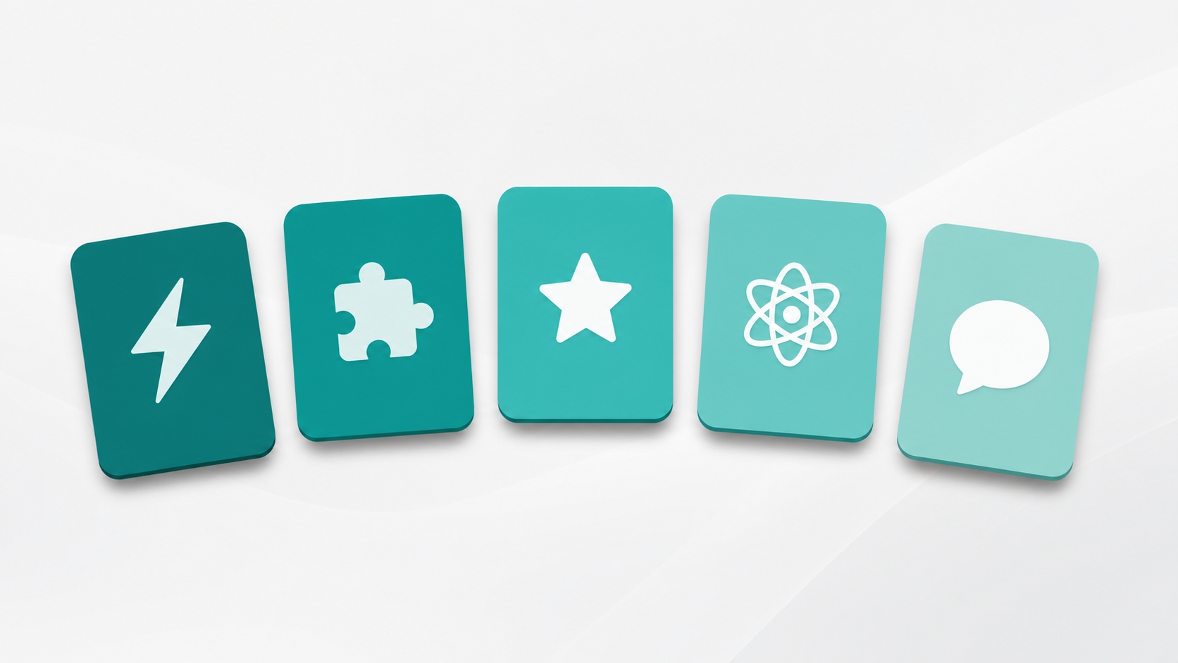 Five floating category cards arranged in a grid representing different AI startup naming strategies
