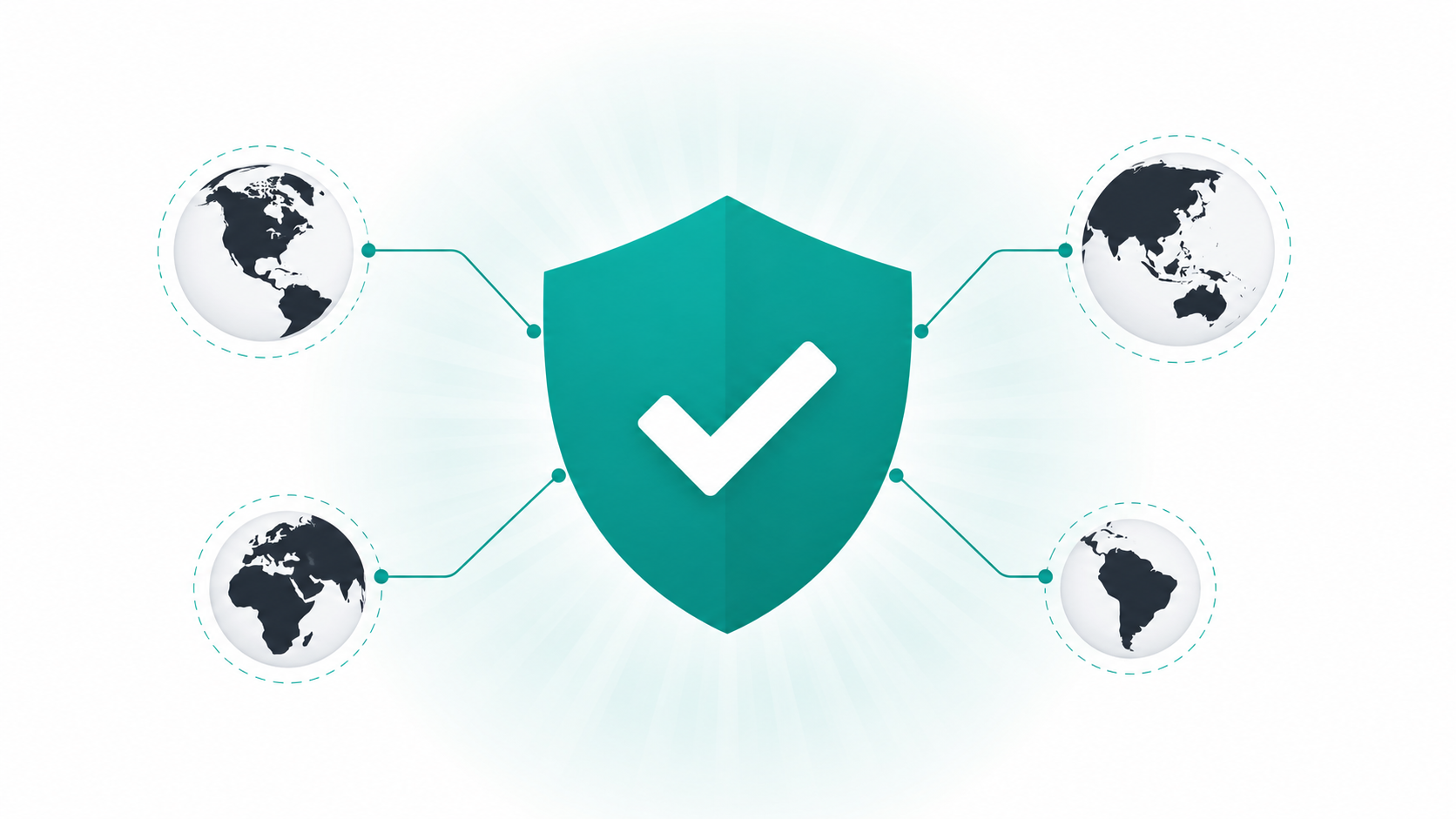 Green teal checkmark shield icon confirming real-time domain availability verification in an AI domain name search tool
