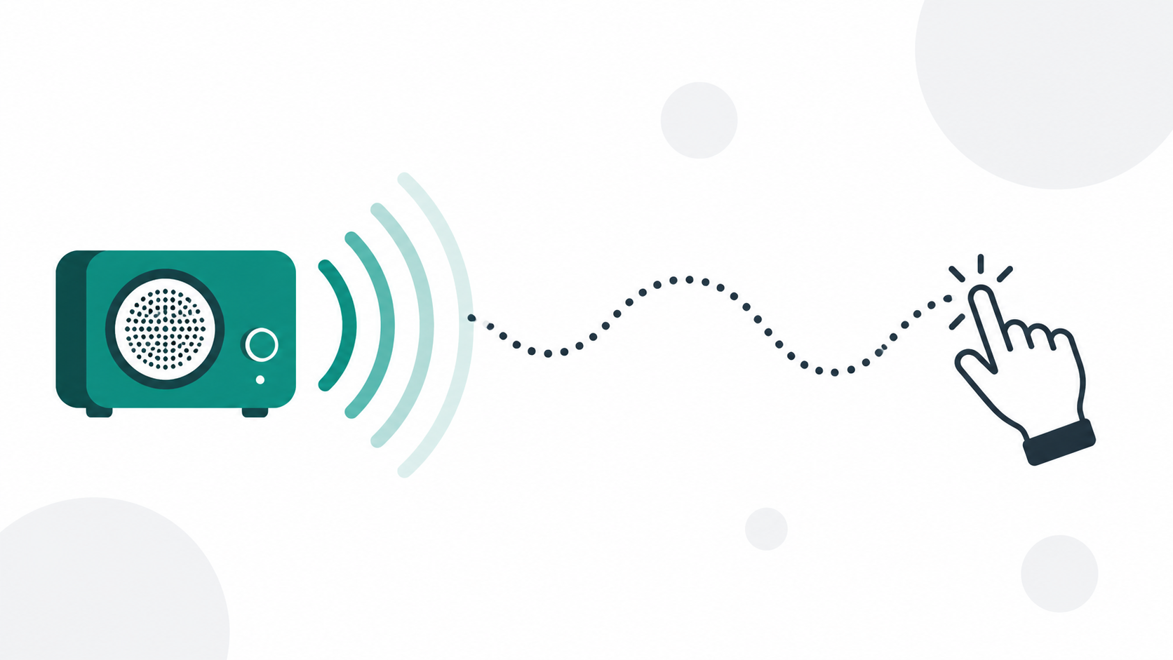 Abstract illustration representing the radio test for domain names with sound waves and a cursor typing