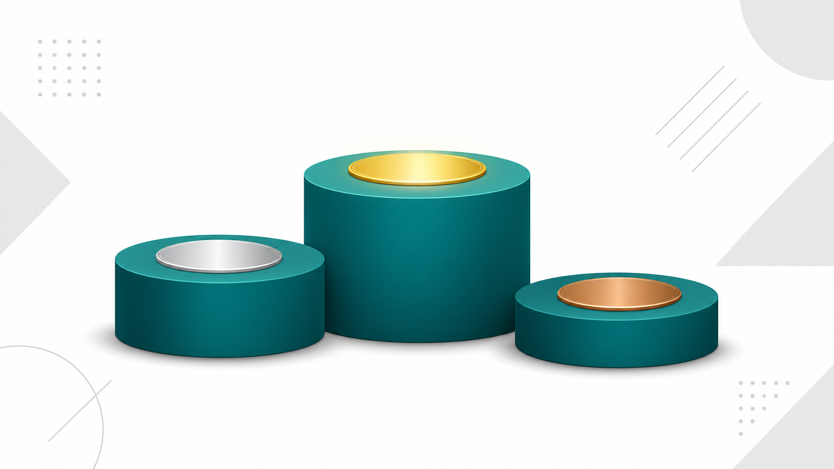 Three trophy podium positions representing top million-dollar domain name sales ranked by value