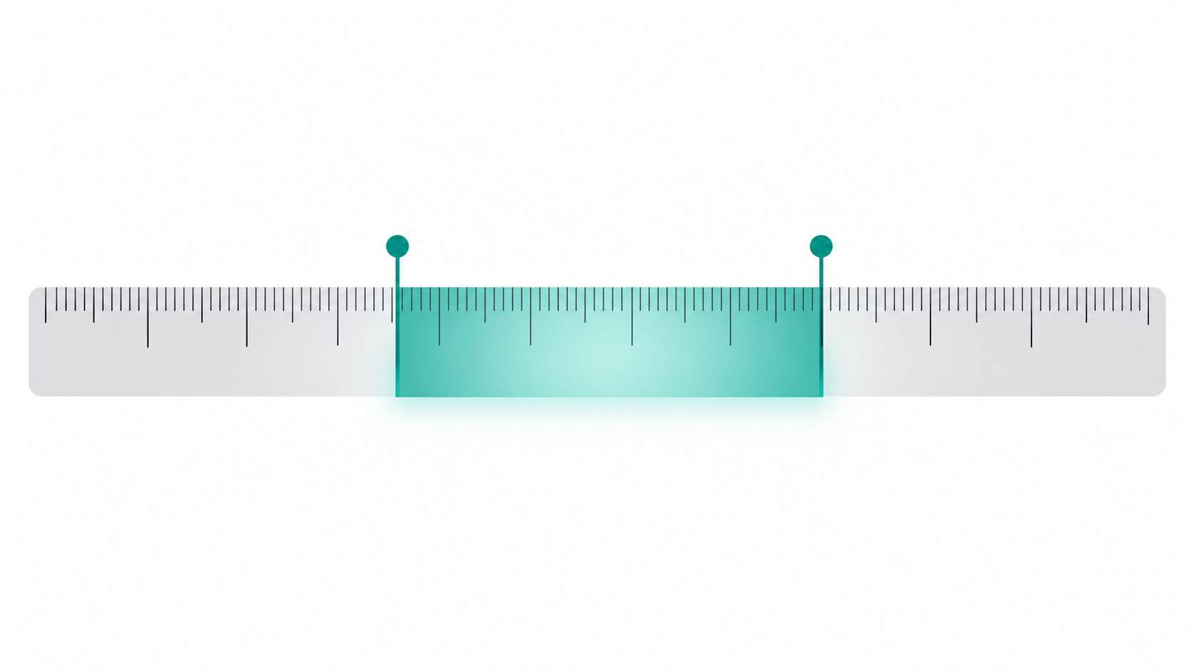 A horizontal ruler measuring domain name character length, highlighting the ideal 6-14 character sweet spot for memorable domains