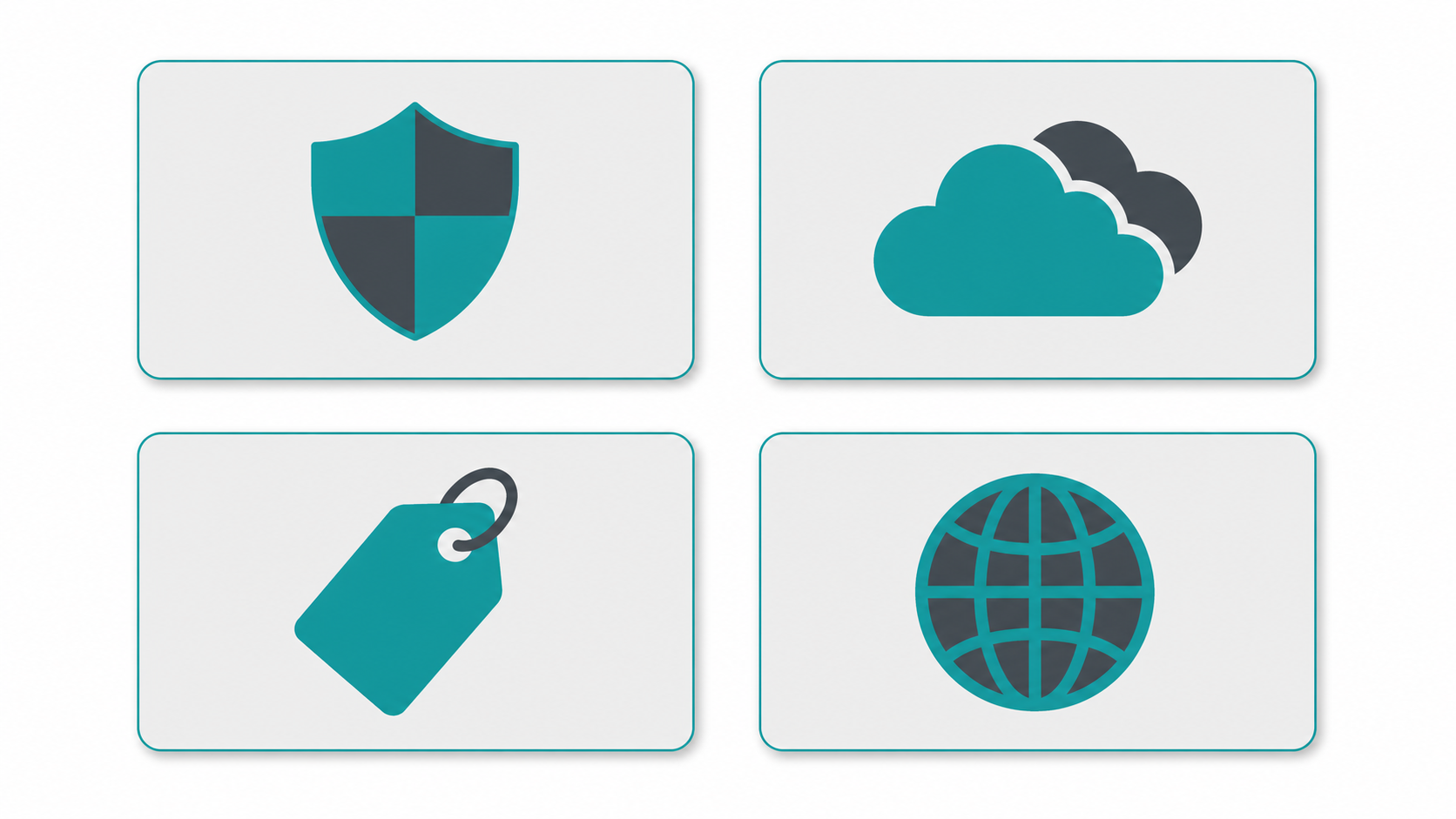 Four domain registrar option cards arranged in a grid showing a comparison layout for beginners