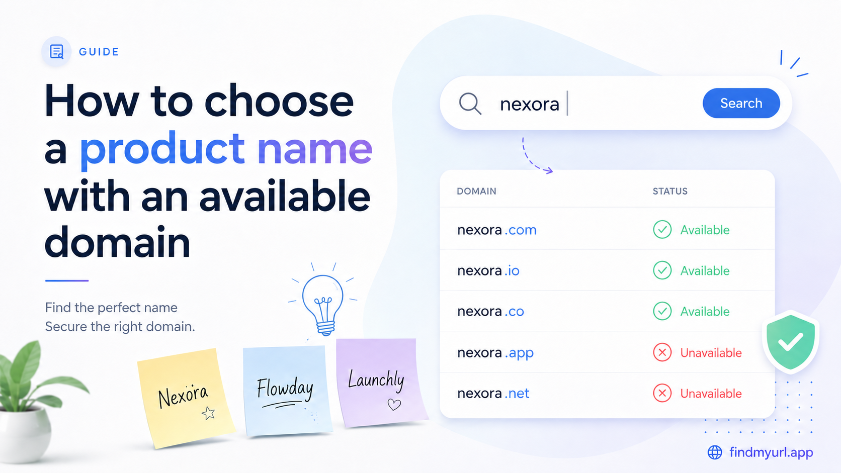 How to choose a product name with an available domain
