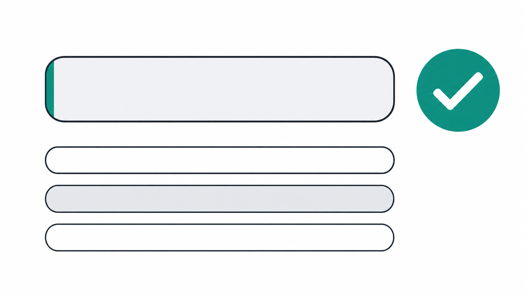 Domain availability check concept showing a search interface with a green confirmation checkmark for business names