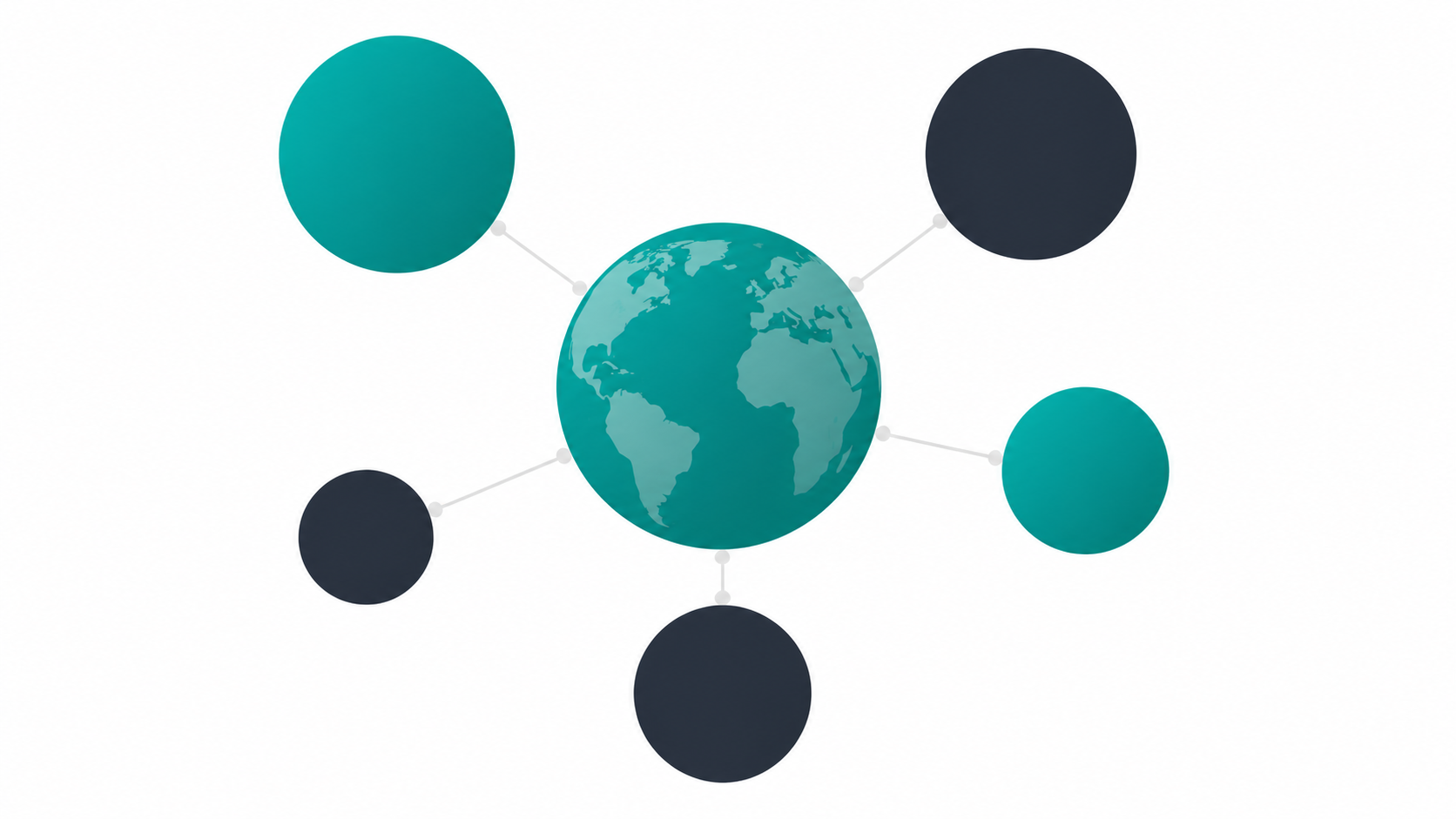 Illustration of multiple domain extension bubbles floating around a central globe icon for coach and consultant websites