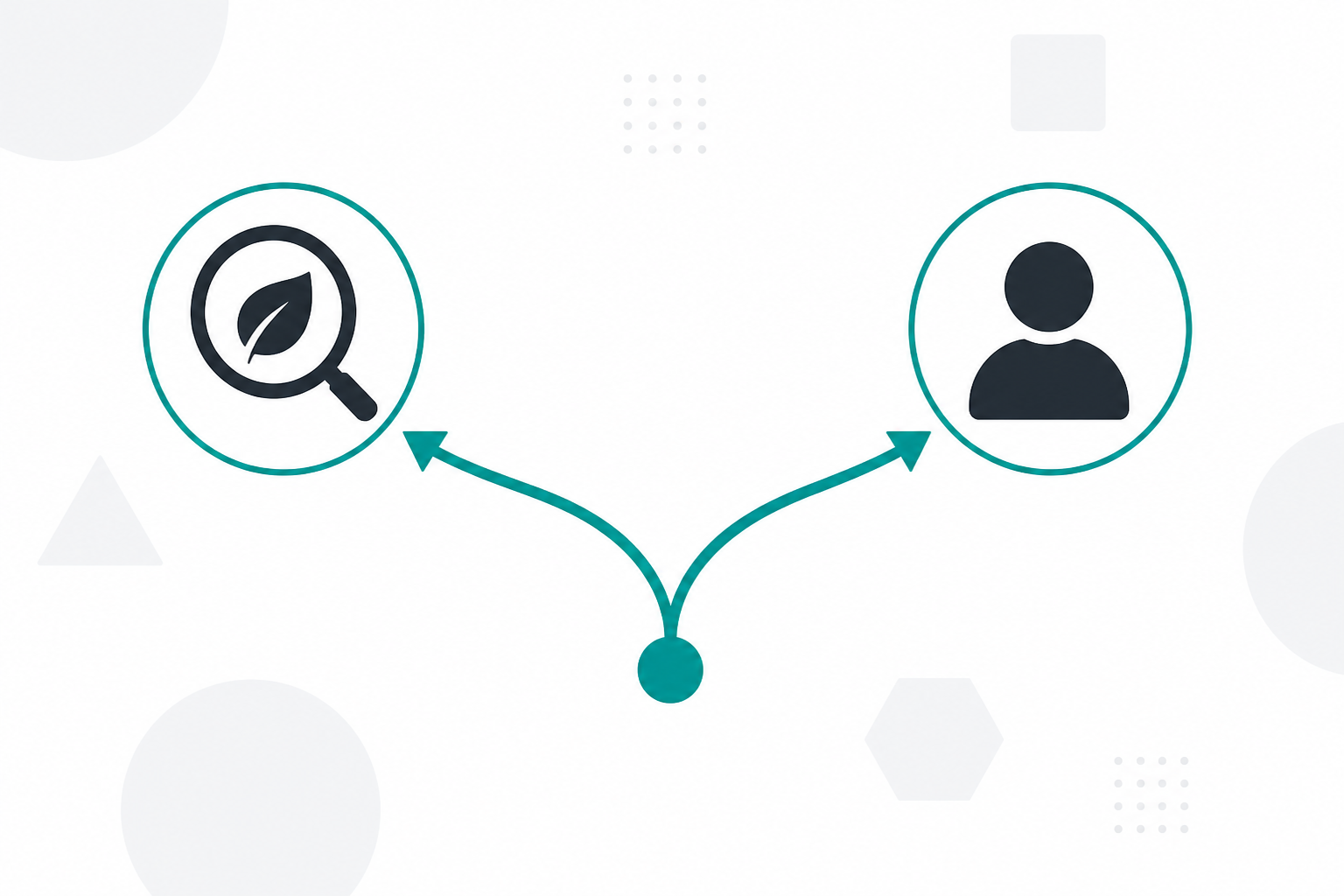 Abstract illustration showing two contrasting blog identity paths: topic-focused and personality-driven domain naming