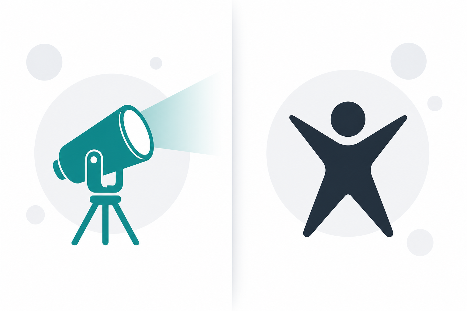 Flat illustration contrasting niche blog domains and personal brand blog domains using abstract icons and visual metaphors