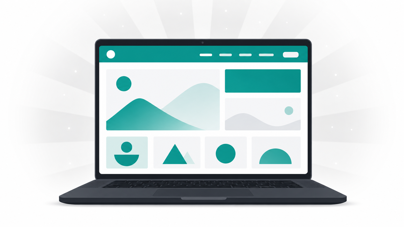 Laptop screen displaying a clean freelance portfolio website interface representing domain as first impression