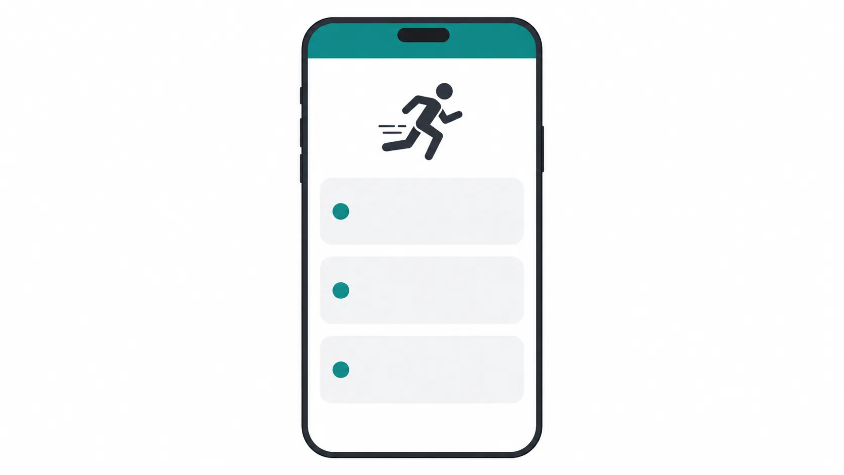 Mobile phone screen displaying a domain suggestion result for a fitness tracking app with teal UI elements and availability indicators
