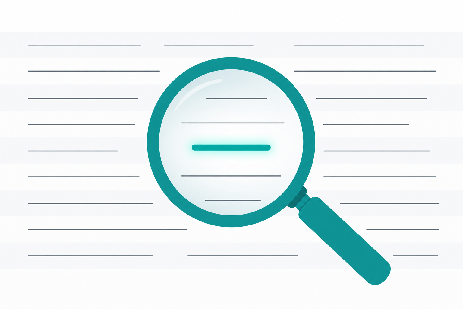 Magnifying glass highlighting a short 5-character domain name among many longer domain strings