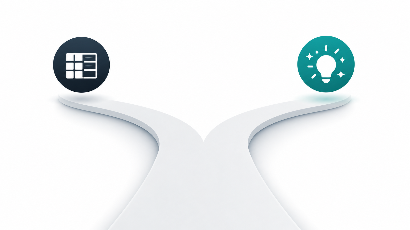 Split path signpost illustration representing choosing between two domain generator tools based on use case