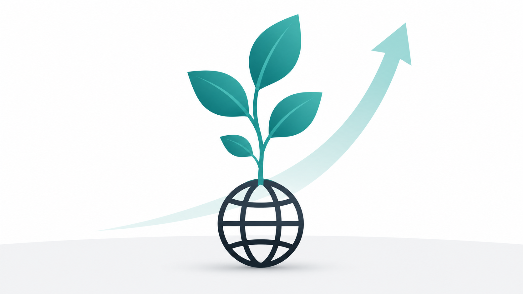 Illustration of a new domain name sprouting from the ground like a plant, symbolising building domain authority from scratch