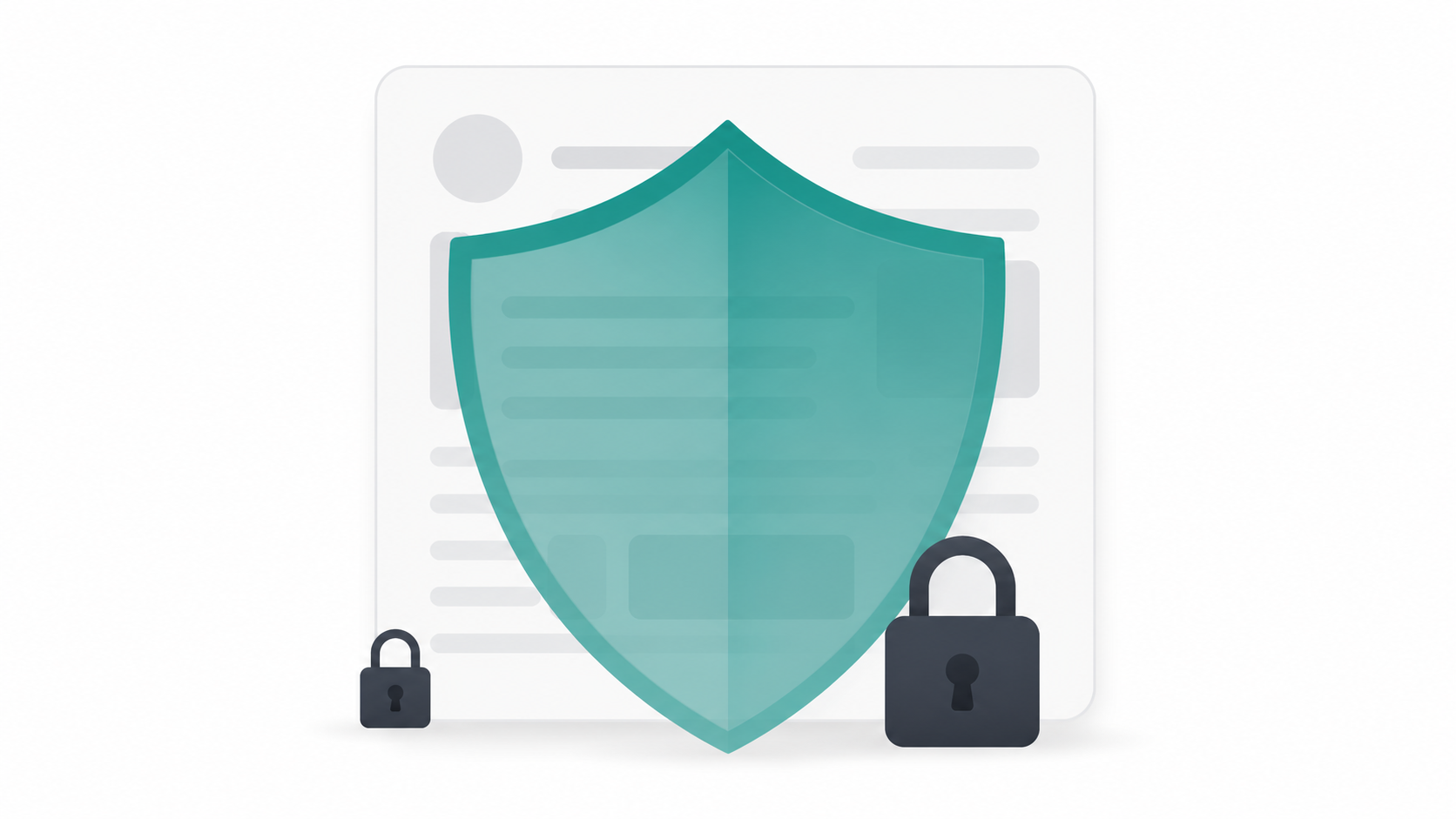 A protective shield icon overlaying a domain registration form, representing domain name privacy protection