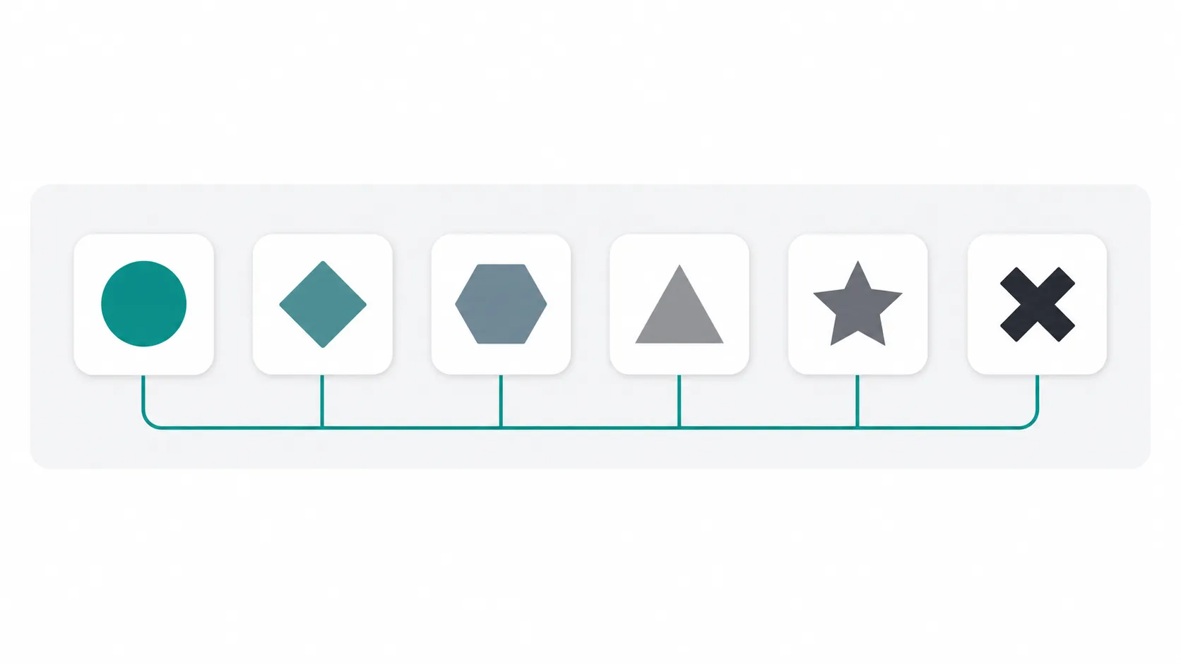 A horizontal spectrum of domain extension icons arranged by popularity showing variety of TLD choices for startups